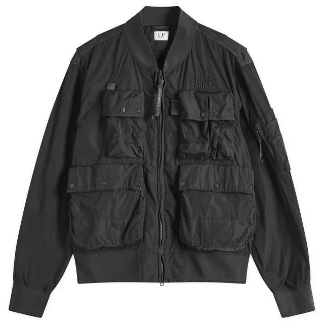 C.P. Company Men's Chrome-R Multipocket Bomber Jacket Black