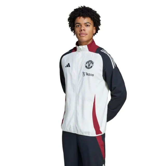 adidas Manchester United Training Jacket Presentation Tiro 24 - Off White/Black - ['White']