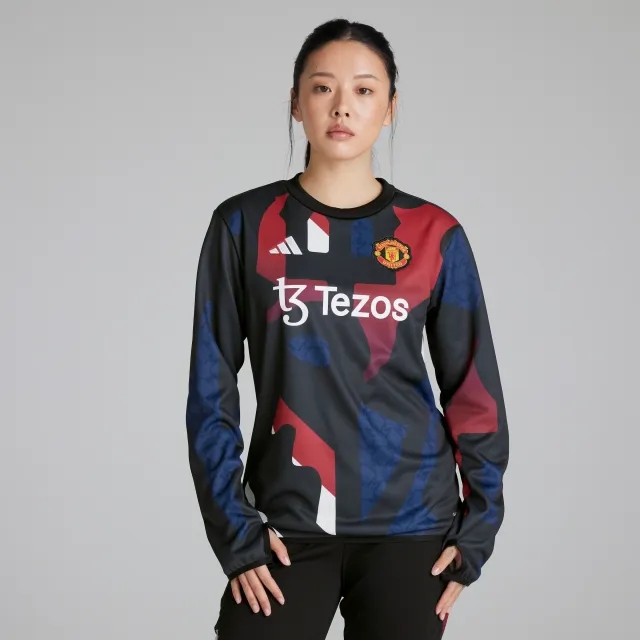 adidas Manchester United Womens Pre-Match Warm Top Black