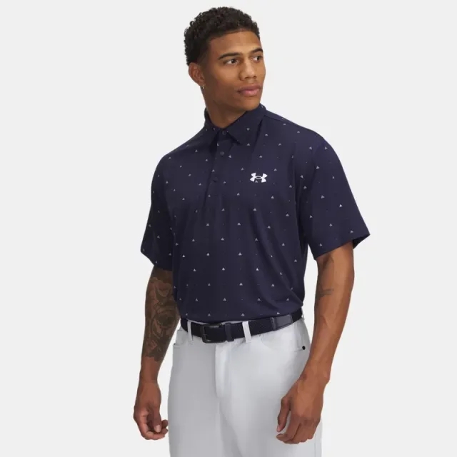 Men's  Under Armour  Playoff 3.0 Printed Polo Midnight Navy / White XXL