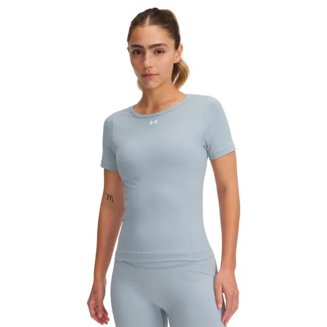 Women's  Under Armour  Train Seamless Short Sleeve Harbor Blue / White XS