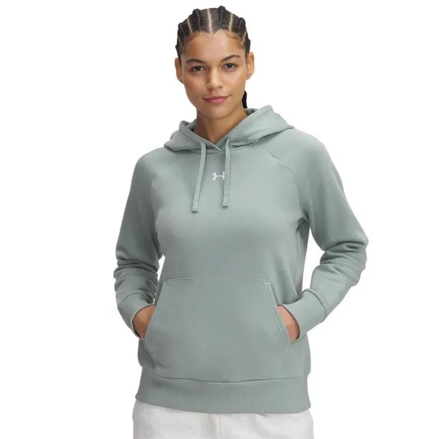 Under Armour Women's Rival Hoodie, Silica Green/ White