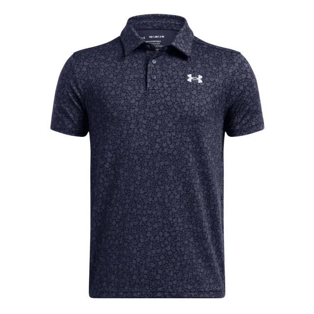 Boys'  Under Armour  Playoff Printed Polo Midnight Navy / Halo Gray YXS (48 - 50 in)