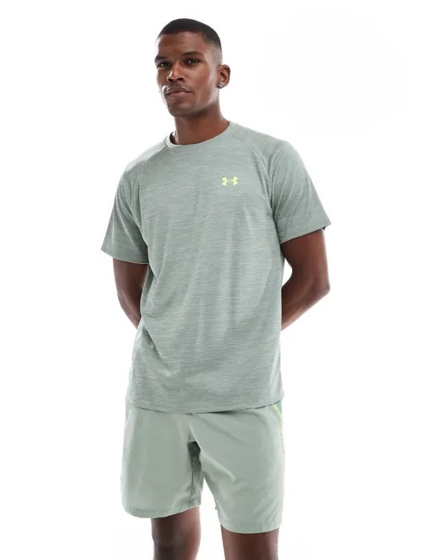 Under Armour  Tech™ Textured Men's Short Sleeve Silica Green / Hydro Green / High Vis Yellow XS