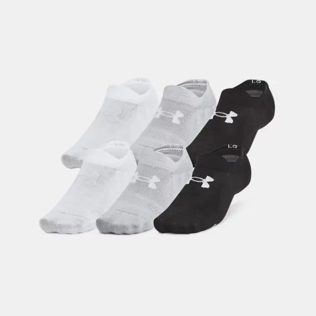 Unisex  Under Armour  Essential 6-Pack Ultra Low Socks Black / Black / Halo Gray S
