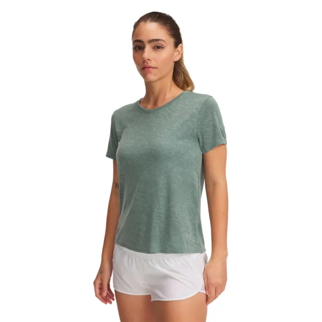 Women's  Under Armour  Launch Camo Short Sleeve Silica Green / Reflective XS