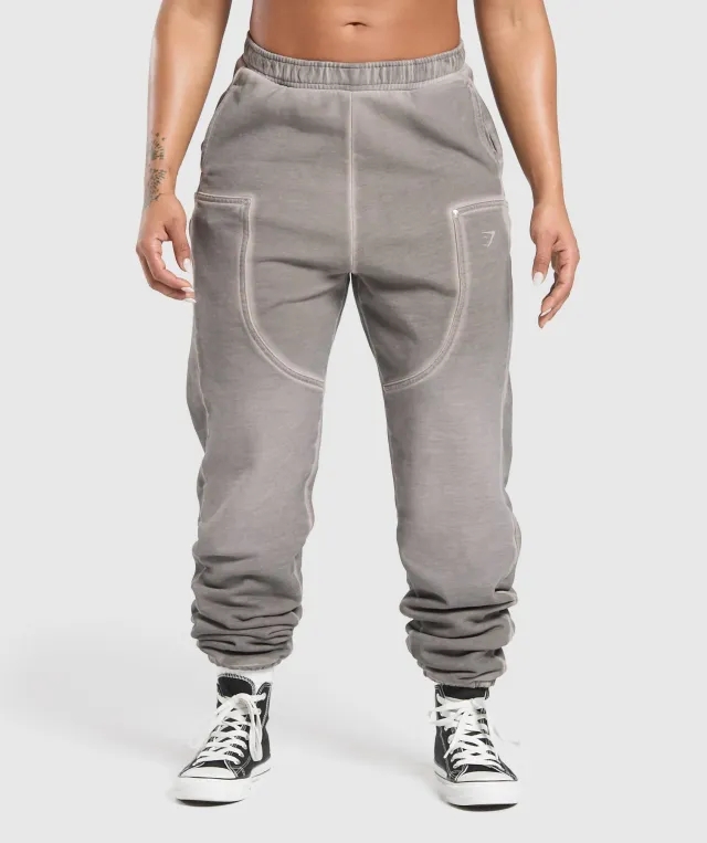 Gymshark Heavyweight Washed Pants - Metal Grey/Asphalt Grey