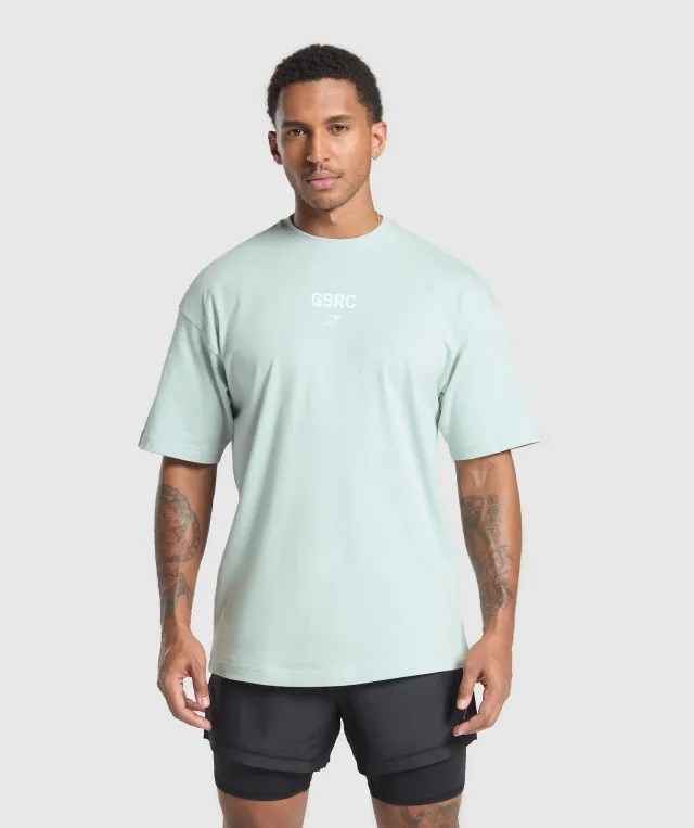 Gymshark Running Graphic T-Shirt - Cool Blue