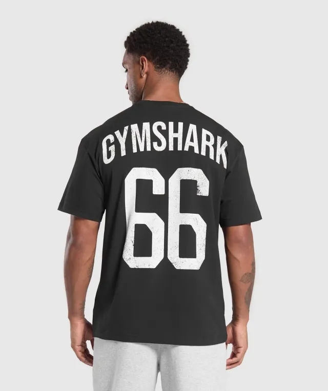 Gymshark GS66 Graphic Oversized T-Shirt - Black