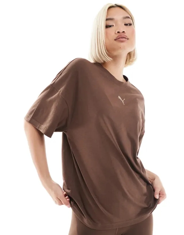 PUMA Train Oversized Tee Women, Espresso Brown