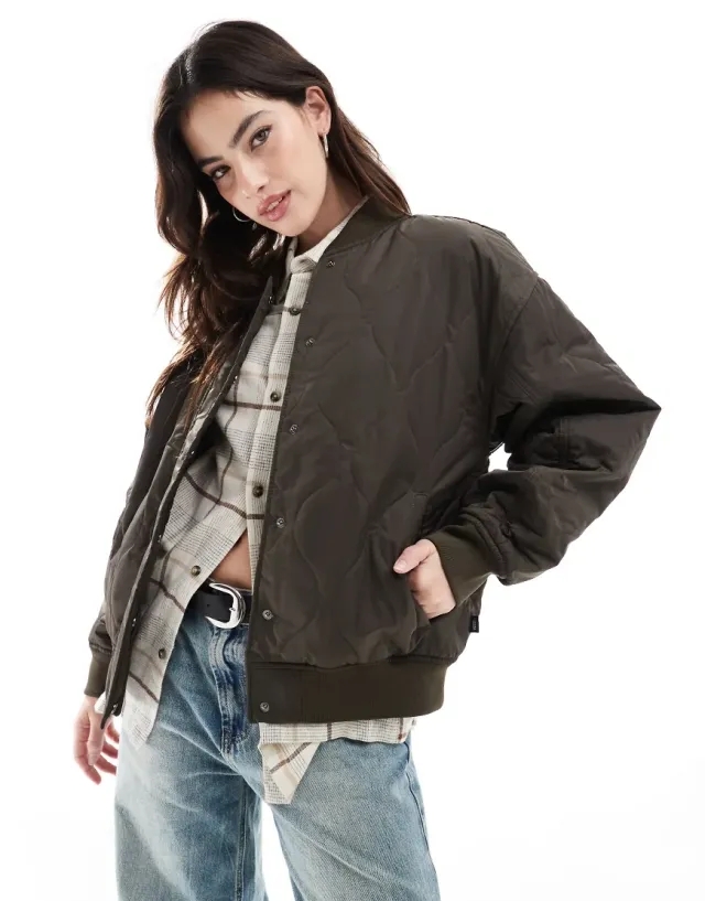 Vans - Bennet Quilted Bomber Jacket, Woman, Brown