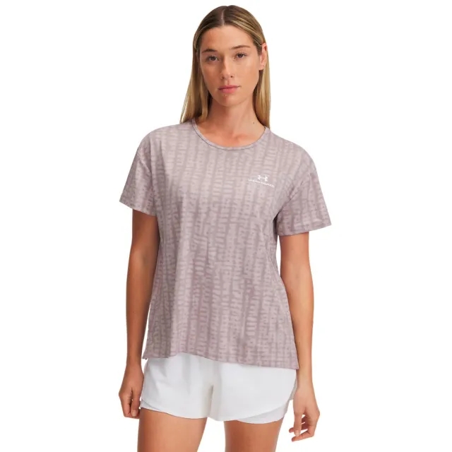Women's  Under Armour  Vanish Energy 2.0 Printed Short Sleeve Gray Dawn / White XXL