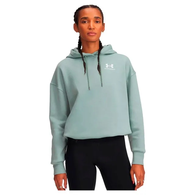 Women's  Under Armour  Icon Fleece Oversized Hoodie Silica Green / White XS