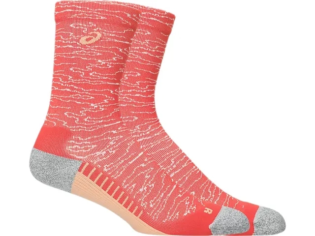 ASICS Performance Run Crew Running Socks - Orange, Grey