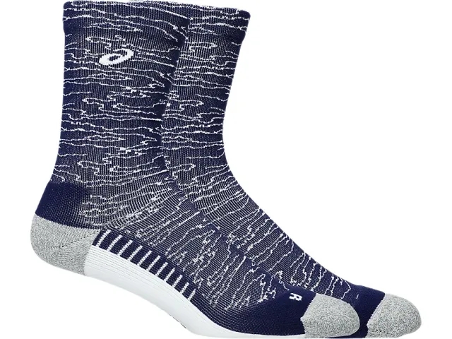 ASICS Performance Run Crew Running Socks - Blue, Grey