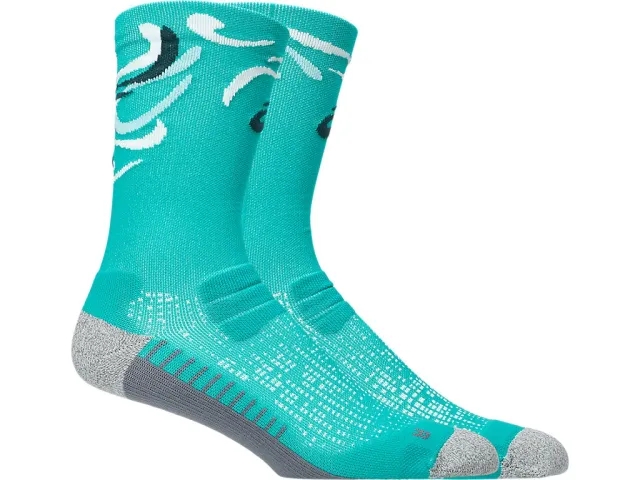 ASICS Performance Run Crew Running Socks - Turquoise, Multicoloured