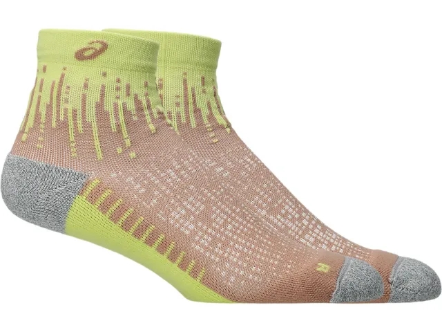 ASICS Performance Run Quarter Running Socks - Mauve, Yellow