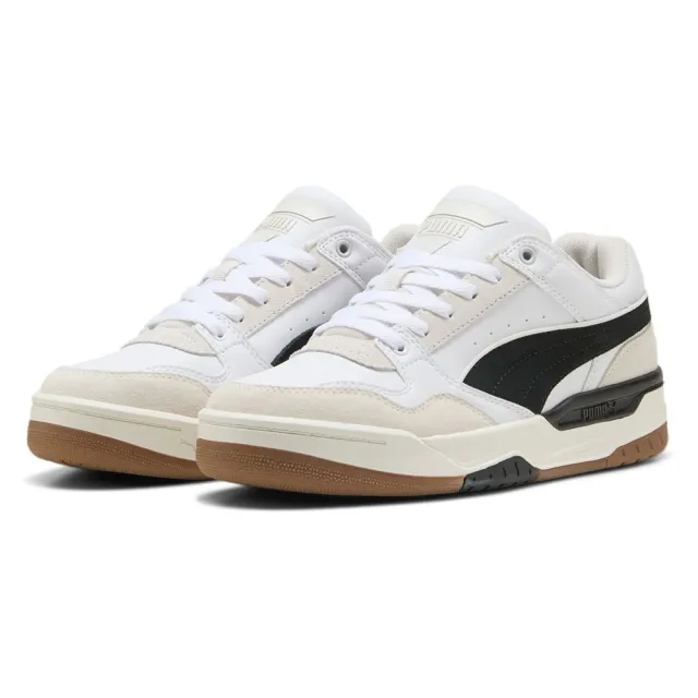 PUMA Rebound Retro Sneakers Unisex, White/Black/Feather Grey