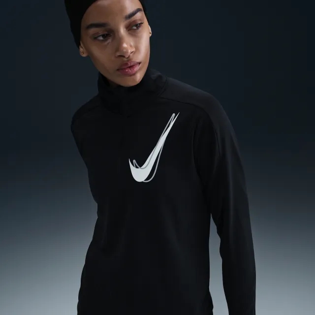 Nike Swoosh Half-Zip Running Shirt Women - Black
