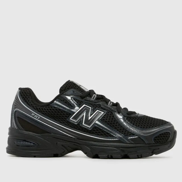New Balance Kids' 740 in Black/Grey Synthetic