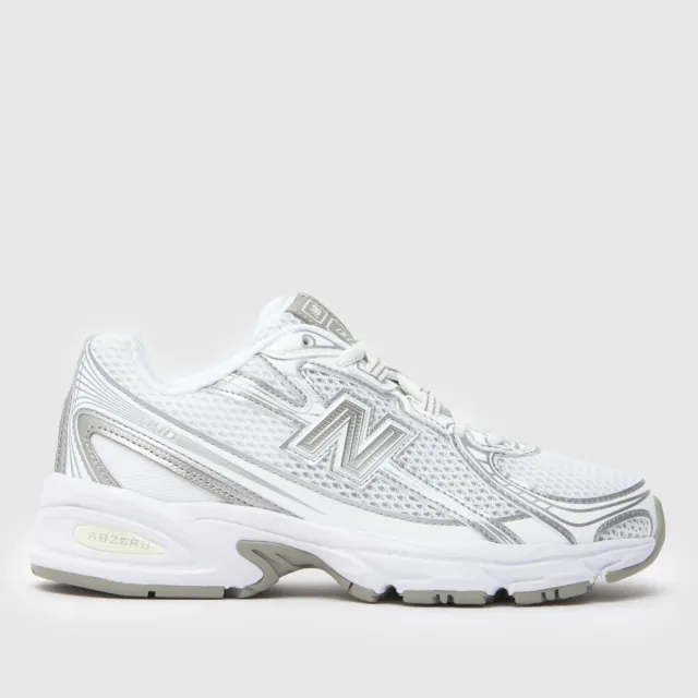New Balance Kids' 740 in White/Grey Synthetic