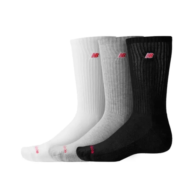 New Balance Unisex Patch Logo Crew 3 Pack in White Cotton