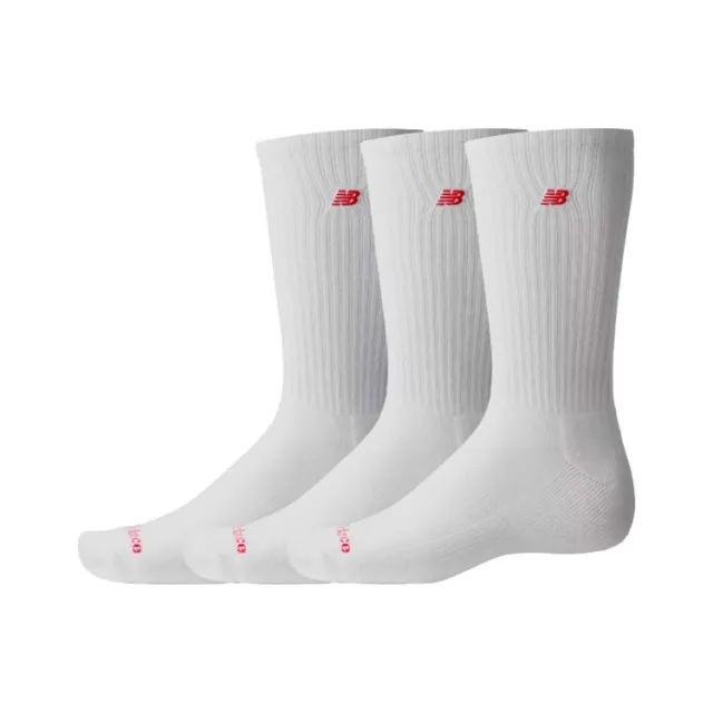 New Balance Socks Patch Logo Crew 3-Pack - ['White']