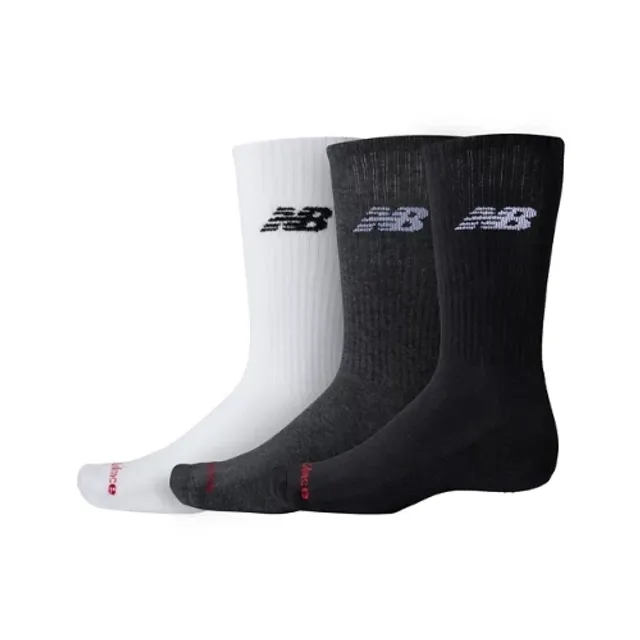 New Balance Unisex Everyday Crew 3 Pairs in White Cotton