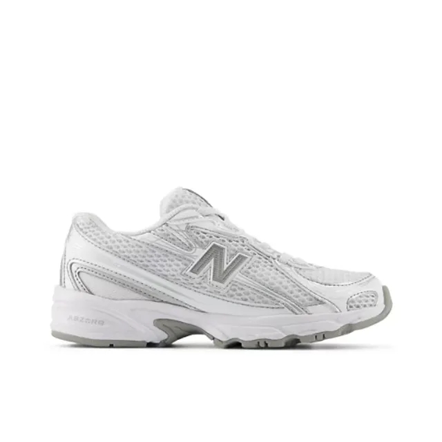 New Balance Kids' 740 BUNGEE LACE in White/Grey Synthetic