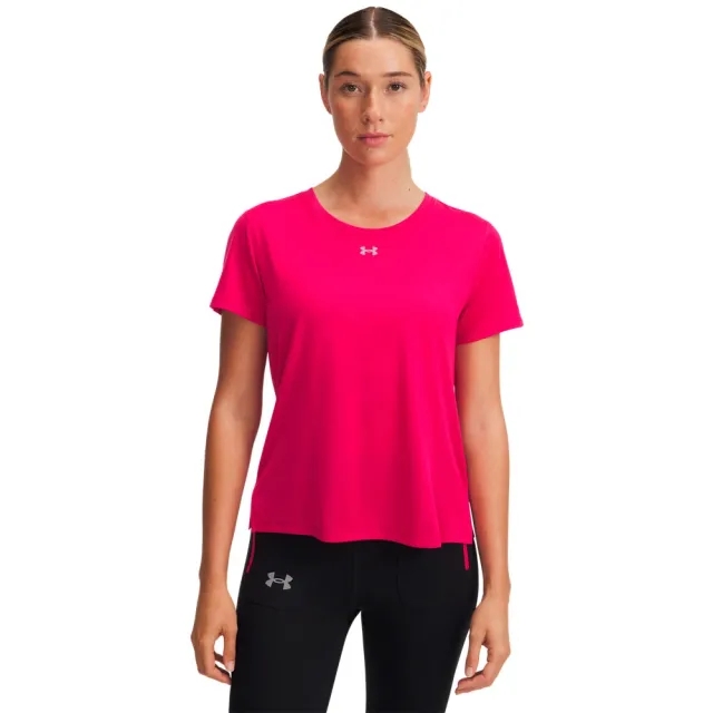 Women's  Under Armour  Trail Run Short Sleeve Shaded Fuchsia / Reflective S