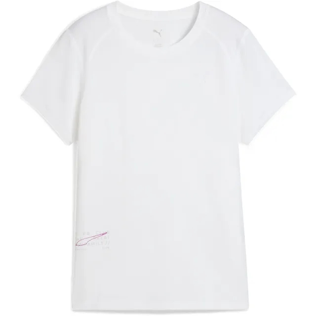W Run Graphic Mesh Tee Puma White - ['White']