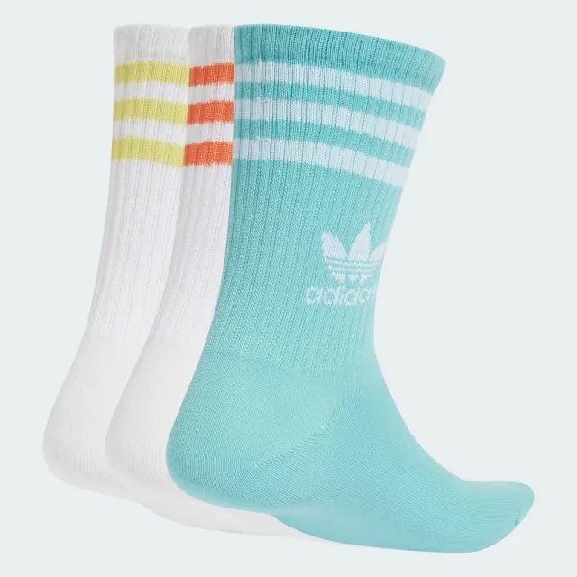 adidas Originals Adidas 3 Stripes Crew Sock 3-Pack White/ Easy Mint/ White M