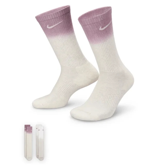 Nike Women's Everyday Plus Cushioned Crew Socks (2 Pairs) - Multi-Colour - XL - Cream