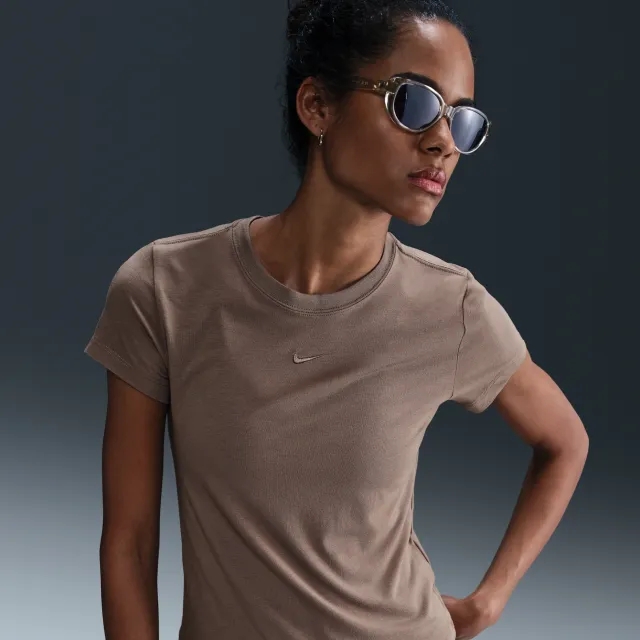 Nike Sportswear Chill Knit Women's T-Shirt - Brown - Modal/Cotton/Elastane