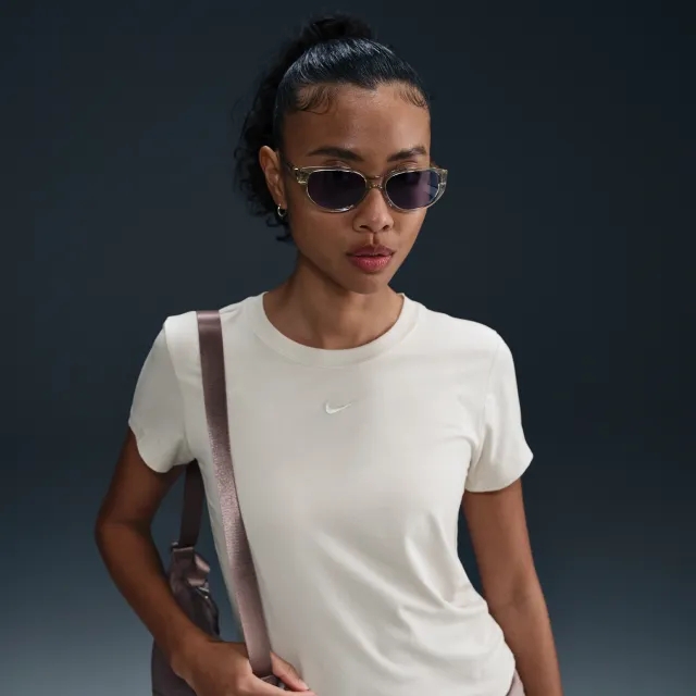 Nike Essential Sportswear Chill Knit T-Shirt - Beige - Womens