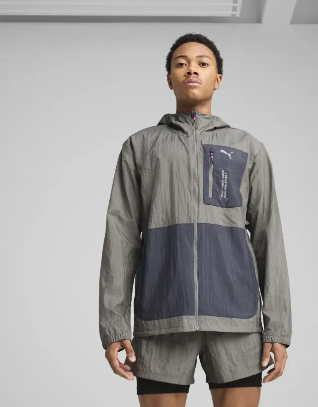 Puma M Seasons Windcell Jacket Cast Iron - ['Grey']