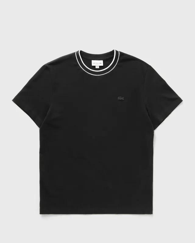 Lacoste Stretch Piqué Stripe Collar T-shirt - Black