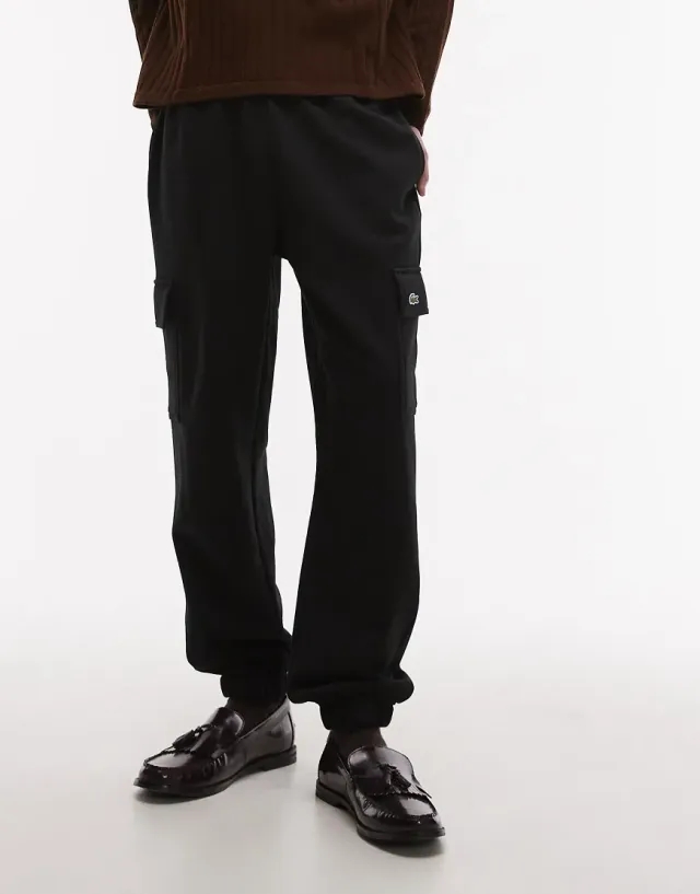 Lacoste Fleece Cargo Sweatpants - Black