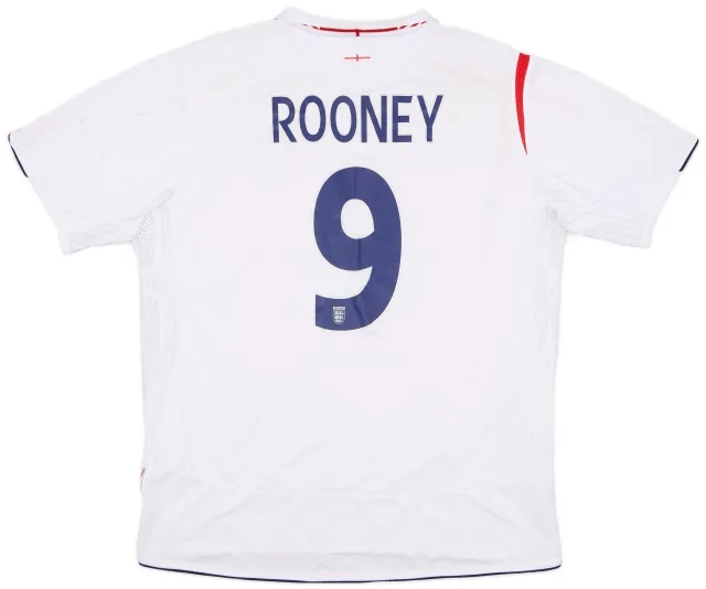 Umbro 2005-07 England Home Shirt Rooney #9 - 5/10 - (XL)