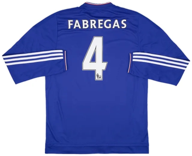 adidas 2015-16 Chelsea Player Issue Home L/S Shirt Fabregas #4 (L/XL)