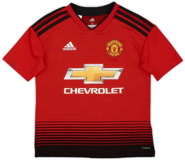 adidas 2018-19 Manchester United Home Shirt - 9/10 - (S.Boys)