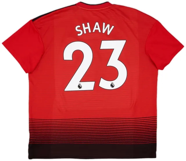 adidas 2018-19 Manchester United Home Shirt Shaw #23 - 9/10 - (XL)
