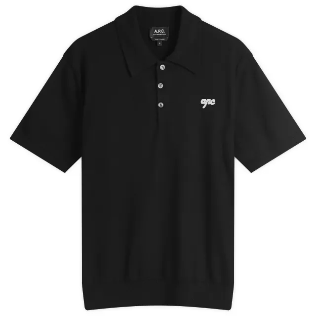 A.P.C. Men's Gregorio Knitted Polo Black