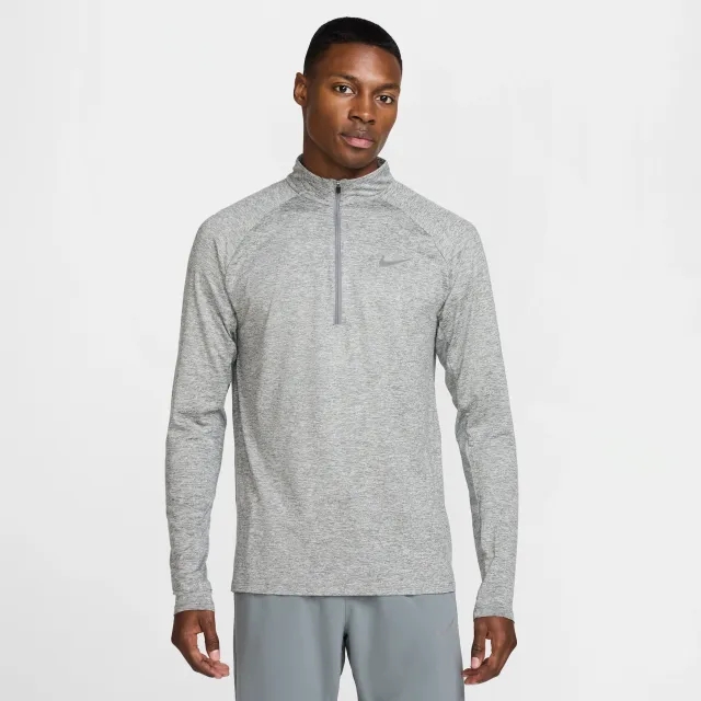 Nike Running Dri-Fit Stride 1/4 Zip Midlayer Long Sleeve Top In Grey