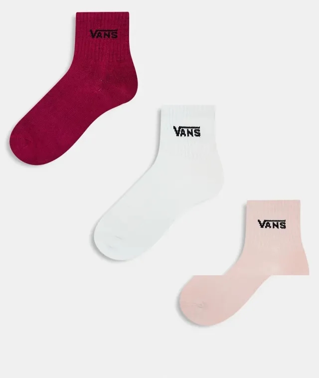 Vans - Classic Half Crew Socks (3 Pairs), Woman, Pink