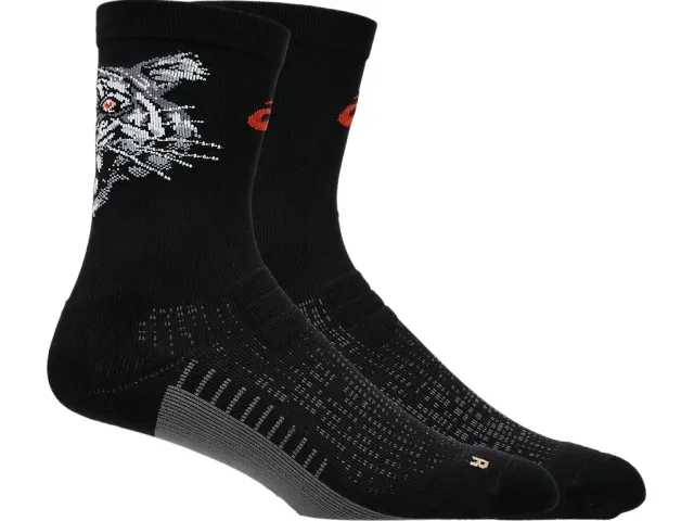 ASICS Performance Run Crew Running Socks - Black, Orange