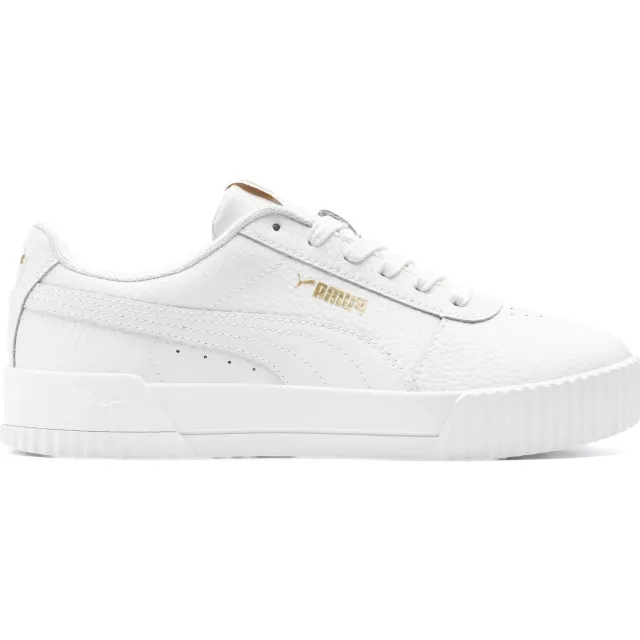 Puma Womens Carina Lux Trainers Sports Shoes - White Leather