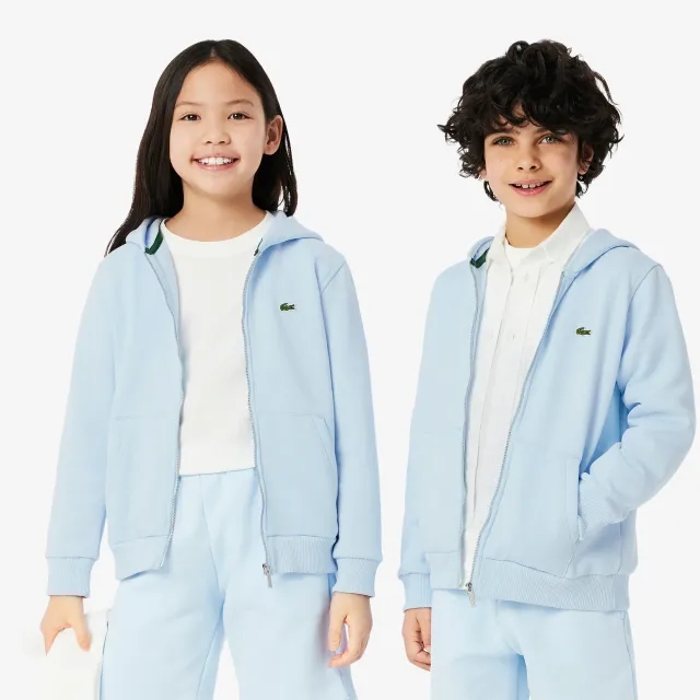 Lacoste Fleece Zip-Up Hoodie - Light Blue