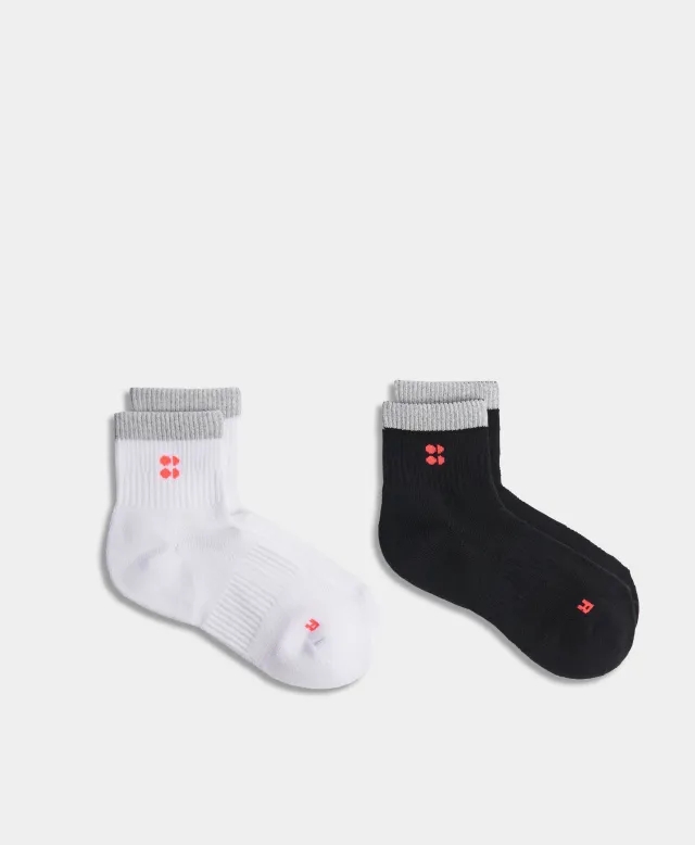 Reflective Workout Mini Crew Socks 2 Pack