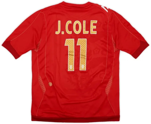 Umbro 2006-08 England Away Shirt J. Cole #11 - 9/10 - (M.Boys)